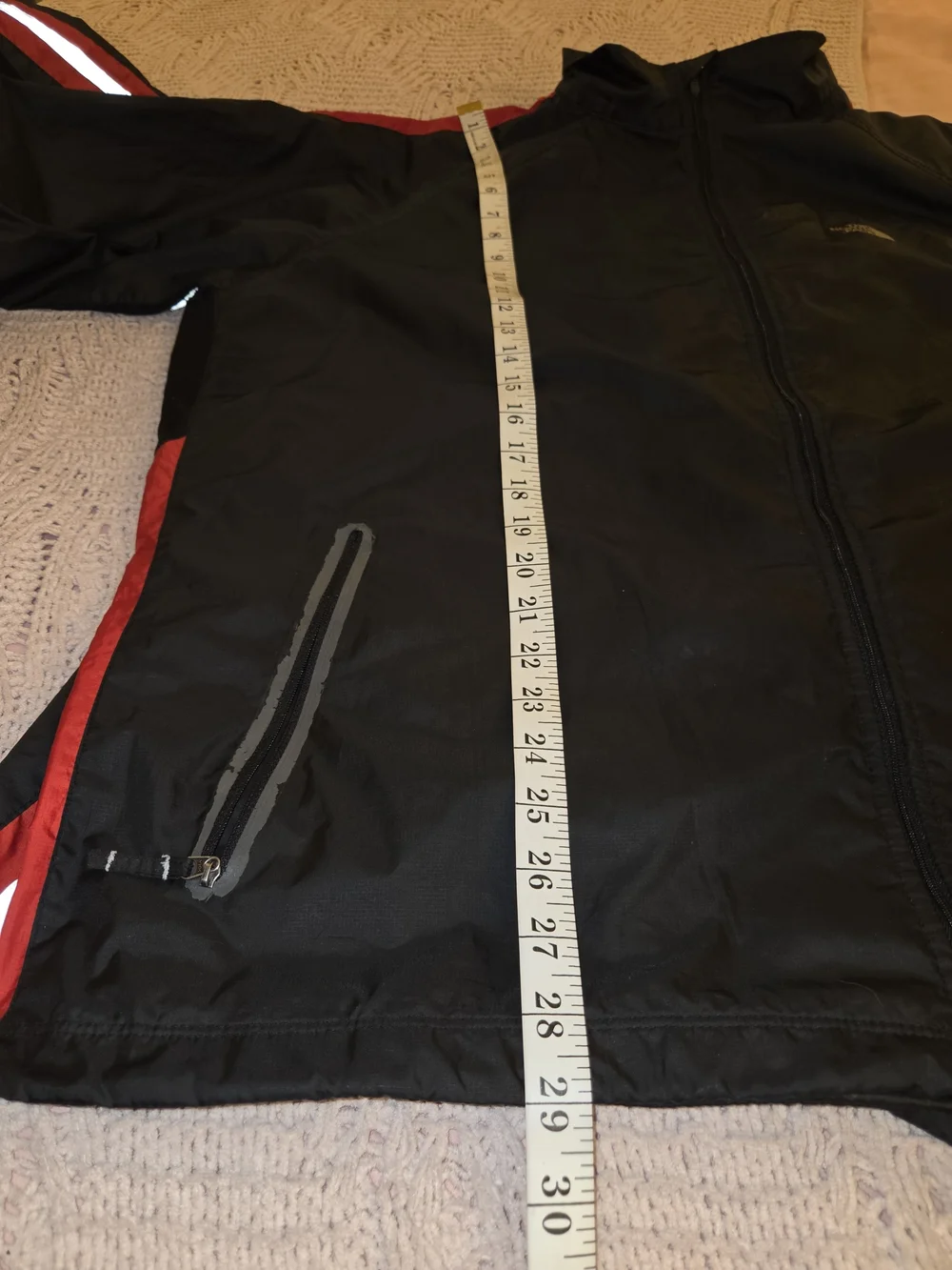 The North Face Men’s Black Windbreaker with Red Trim